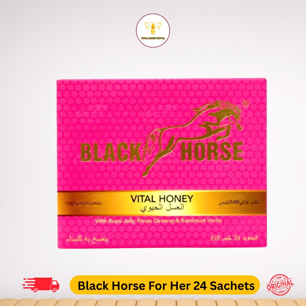 Black Horse For Her Honey Original Malaysian Vital Honey 24 sachets *10g