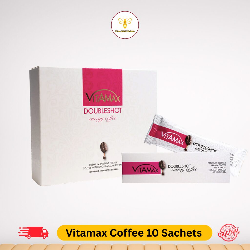 Vitamax Doubleshot Energy Malaysian Honey - Energy Coffee One Box with 10 Sachets